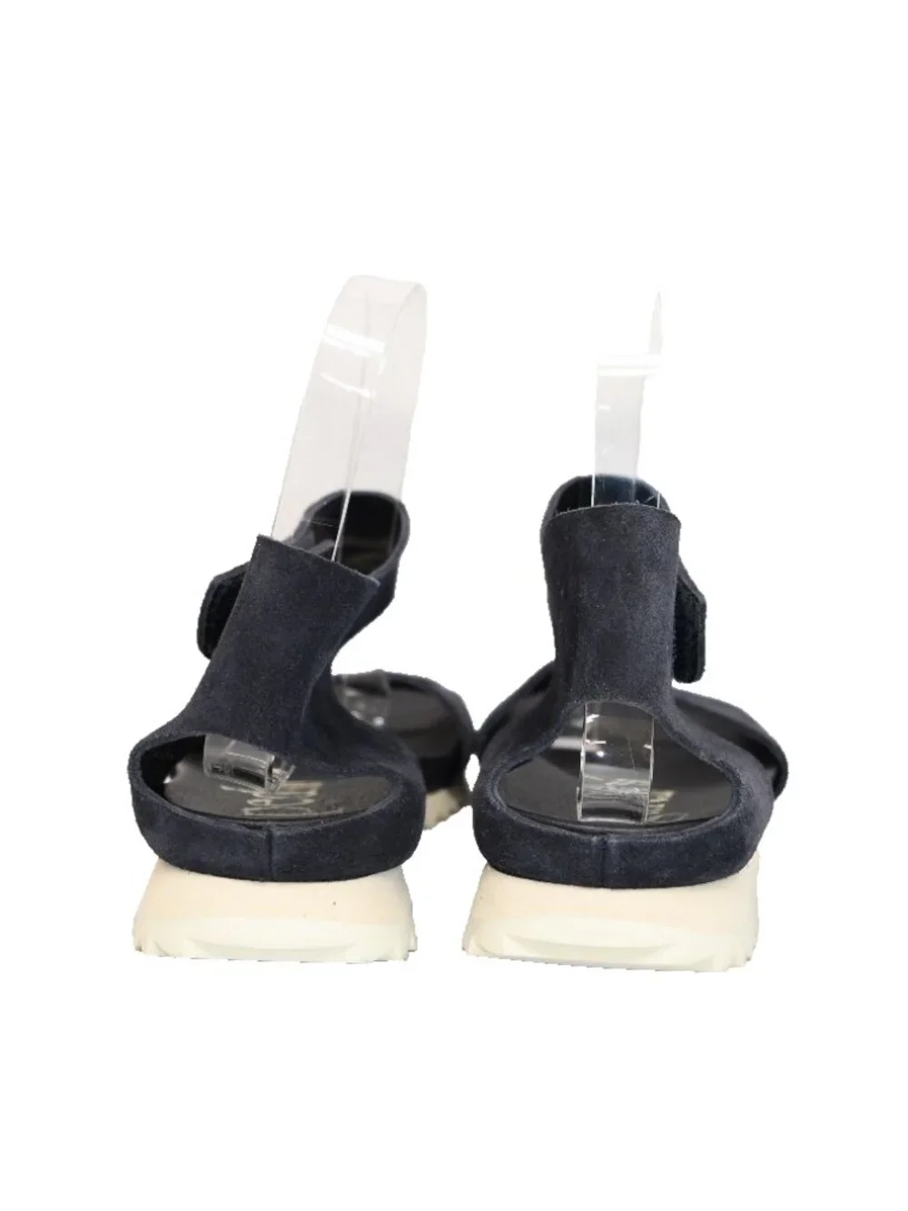 $600 PEDRO GARCIA JARA NAVY SUEDE STRAP SAWTOOTH SOLE SANDAL 37 (DD3)